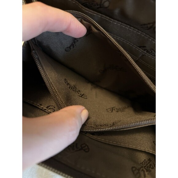 Vtg Fossil 1954 Crossbody Genuine Leather Bag Purse Messenger Dark Brown 75082 - Picture 12 of 16